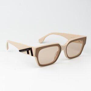 Fendi FIRST Men Sunglasses Square Beige Nude Brown FE40099I 57E BRAND NEW